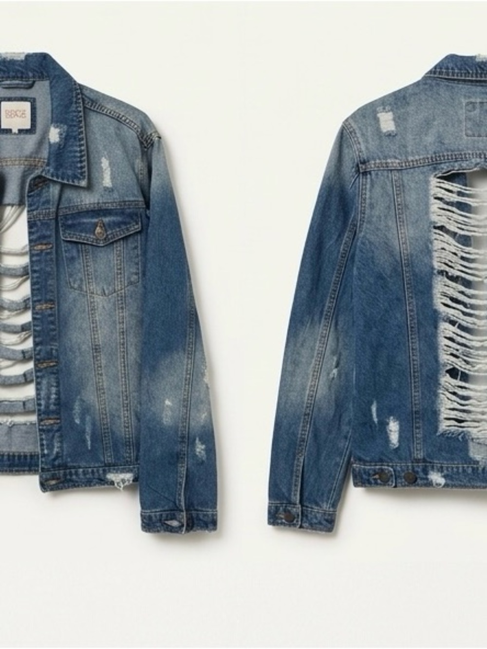 Forever 21 Distressed Blue Denim Jacket